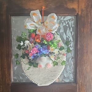 Floral Easter Wall Hanging with Bunny and Bow